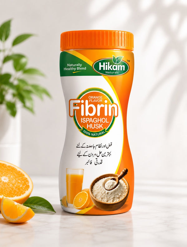 Hikam Naturals Fibrin Ispaghol Husk (Orange Flavor) 95g