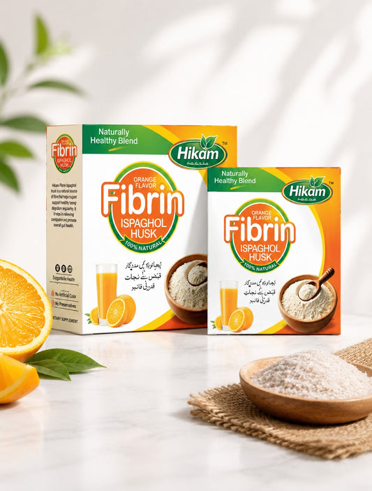 Hikam Fibrin Ispaghol Husk (Orange Flavor)